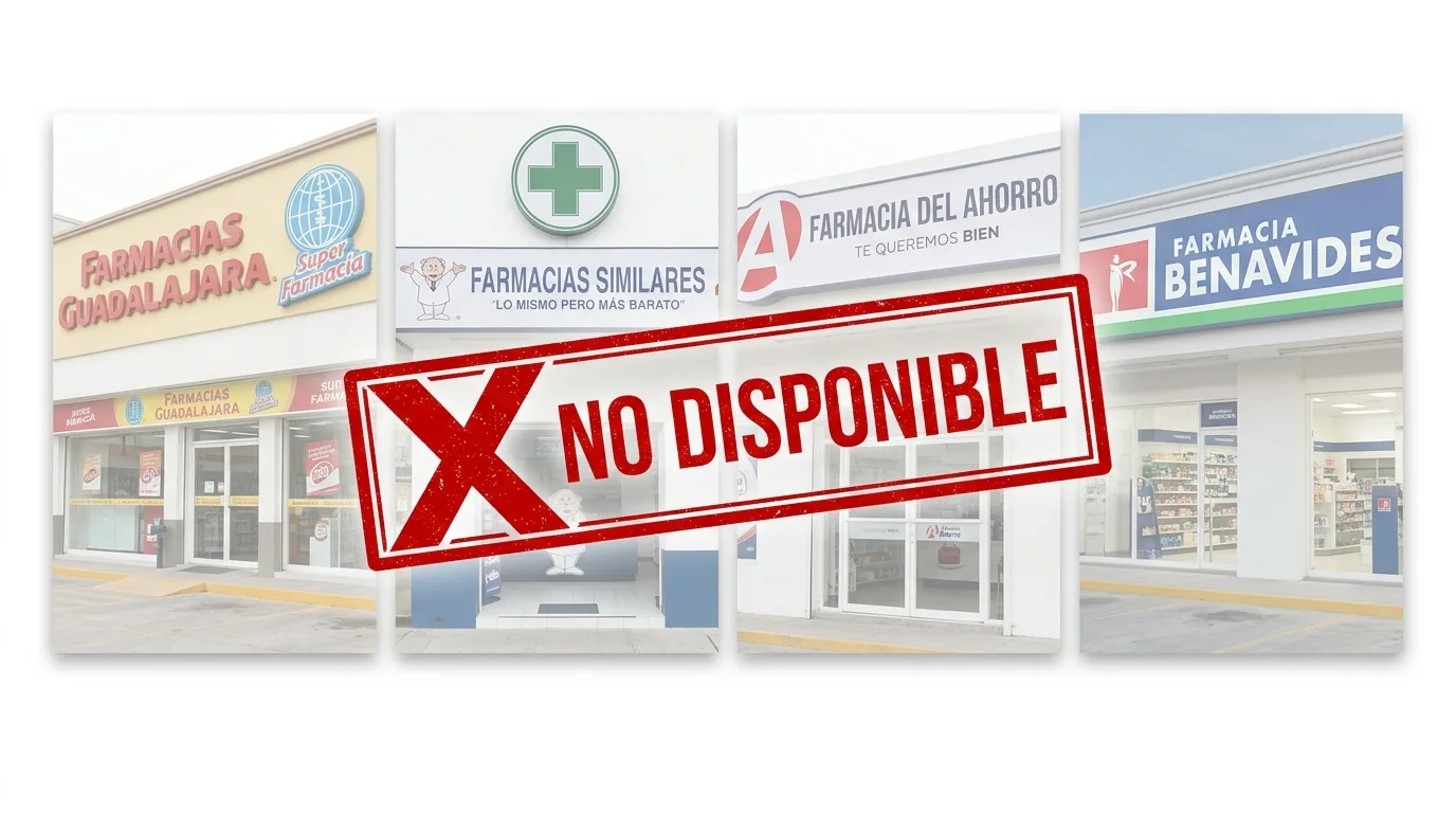 Uroxel no disponible en Farmacias Guadalajara, Farmacias Similares, Farmacia del Ahorro ni Farmacia Benavides